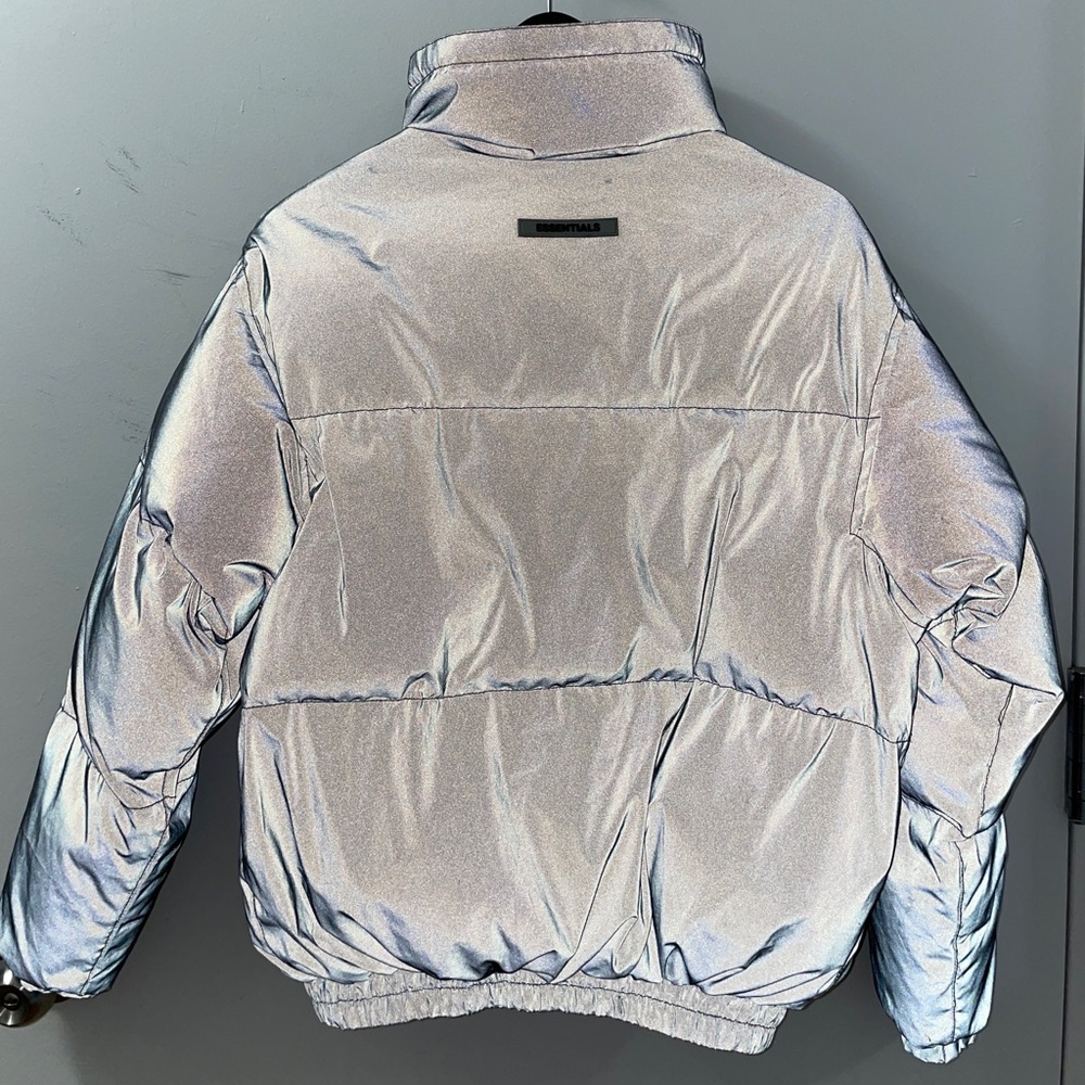Essentials Fear of God 3M Black Reflective Puffer Jacket SZ XXS
